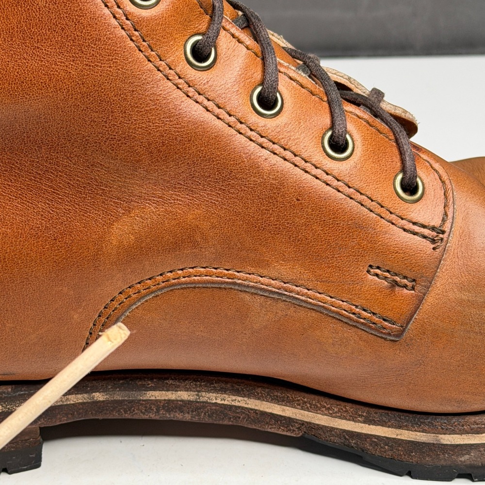 Men's Tan Leather Lace-Up Boots - Picture 10 of 13